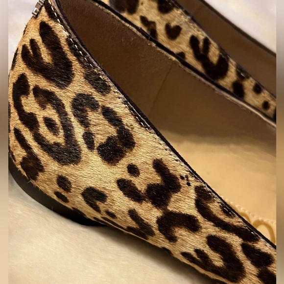 SOLD Sz 6 Sam Edelman NEW Sally Pointed Toe Cheetah Calf Hair Leather Flats - Picture 8 of 15